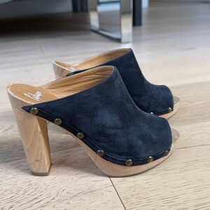 Castaner Black Suede Open-Toe Mules